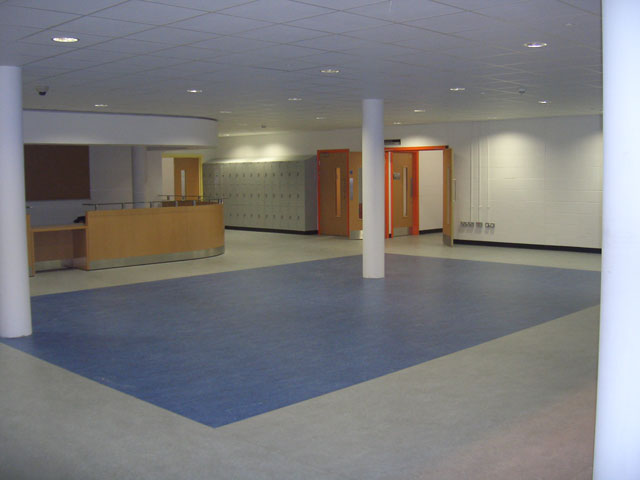Some Lino work in Tyncastle High School, Edinburgh